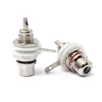 2pcs Silber überzogene RCA Panel Einbaubuchse Female Jack Steckverbinder für Phono 