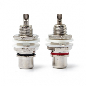 2pcs Silber überzogene RCA Panel Einbaubuchse Female Jack Steckverbinder für Phono 