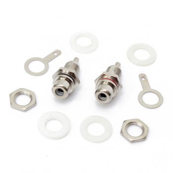 2pcs Silber überzogene RCA Panel Einbaubuchse Female Jack Steckverbinder für Phono 