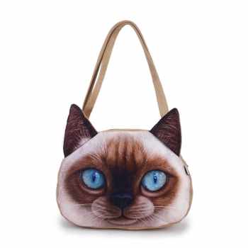 Frauen 3D Nette Katzen Gesichts Schulter Beutel Katze Muster Handtaschen Einkaufen Beutel