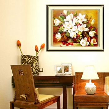 52 × 44 cm DIY Kreuzstich Gardenia Blume Hand Kits Wohnkultur