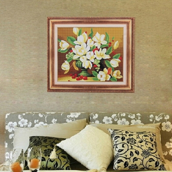 52 × 44 cm DIY Kreuzstich Gardenia Blume Hand Kits Wohnkultur