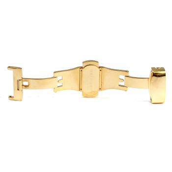 Edelstahl Doppelt Knopf Falten Schmetterlings Uhrenarmband Dornschließe