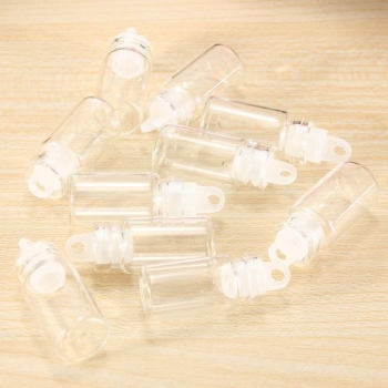 10pcs Klar Mini Leere Nachricht Glasflaschen Flasche mit Kunststoffdeckel