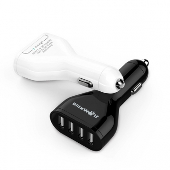 BlitzWolf® 9.6a 48W 4 Port USB Car Charger BW-C1 Mit Power3S Technik für iPhone, iPad, 