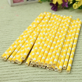 25pcs Papiertrinkhalme Tupfen Biodegradable Strohhalm Hochzeit