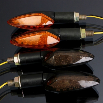 12V Universalmotorrad 15 LED Blinker Kontrollleuchte Gelb getöntes Glas Stiel