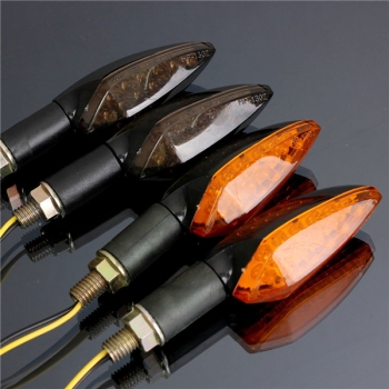 12V Universalmotorrad 15 LED Blinker Kontrollleuchte Gelb getöntes Glas Stiel