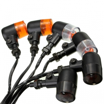 Emark Universal 12V Alloy Motorrad Blinker Amber Light 3 Len Farbe