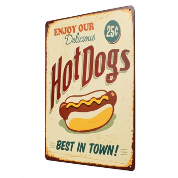 Hot Dogs Blechzieh Retro Metall Malerei Pub Club Cafe Startseite Poster Schild Tin Decor
