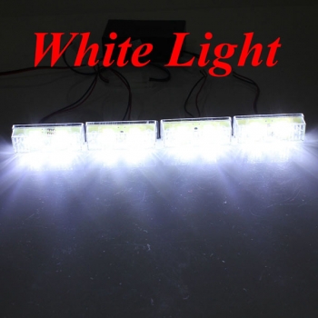 12V 2x4 Bernstein White LED Autoblinkendes Warn Notröhrenblitz Licht Lampe Bar