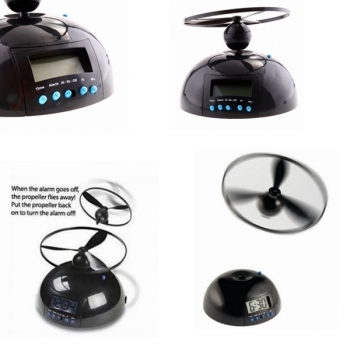Fliegen Weckersnooze LCD Digital Wecker UFO Hubschrauber Uhr Verärgert Alarm