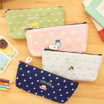 Canvas Reißverschluss Studenten Bleistift Feder Kasten kosmetische Verfassungs Speicher Beutel Halter Beutel