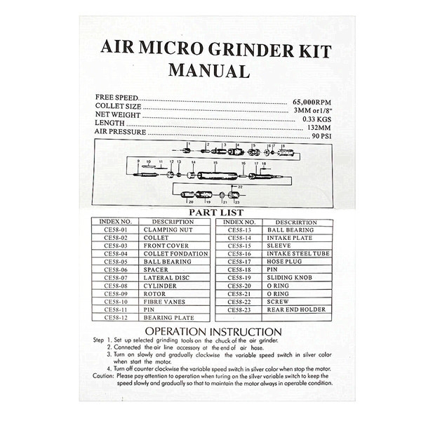 16 PC Micro Air Die Grinder Kit Mini Bleistift Polieren Rotationsschneidewerkzeug