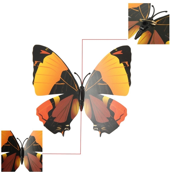 12pcs 3D Schmetterlings Brosche Wand Aufkleber Hauptraum Vorhang Hochzeits Dekoration