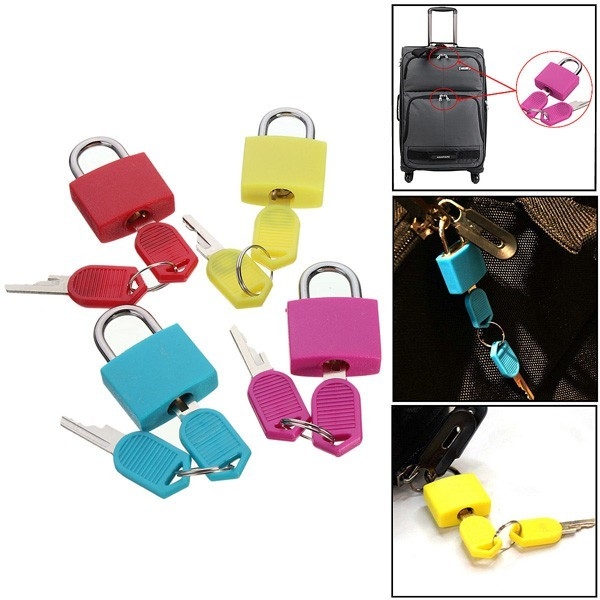 Reisen Mini Messingvorhängeschloß mit 2 Schlüsseln Set Gepäck Koffer Bag Safe Secure Lock