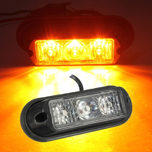 3 LED StroboskopeAndere Rettung Leuchtfeuer Pannen Lamp Trunk Lastwagen Bernstein