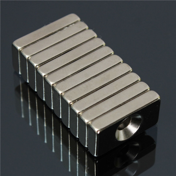 10pcs N52 20x10x4mm starken Magneten 4mm Loch Seltene Erden Neodym Magneten