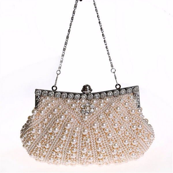 Frauen Luxury Perle handgemachte Abendtasche Clutch Diamant Brautpartei Handtaschen