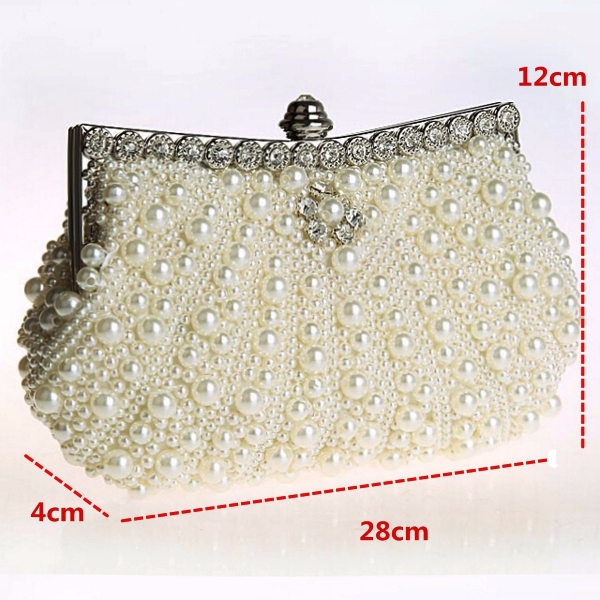 Frauen Luxury Perle handgemachte Abendtasche Clutch Diamant Brautpartei Handtaschen