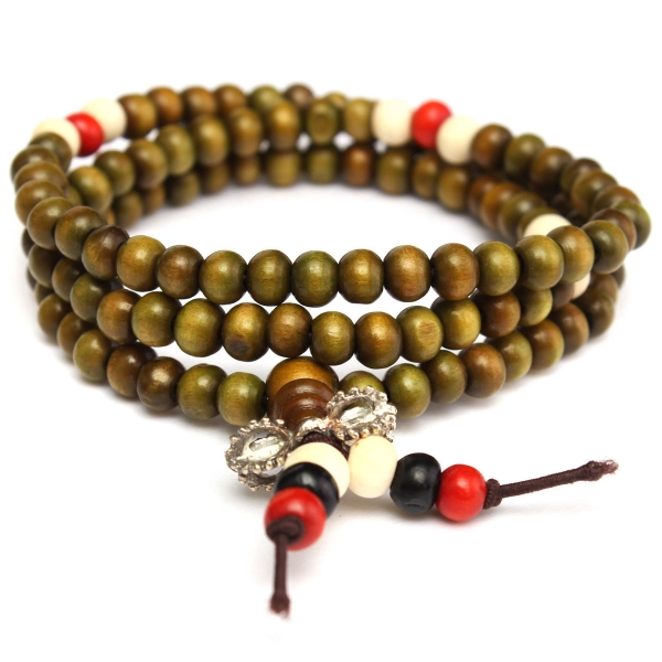 Buddhistisches Sandelholzgebet versieht mala Armbandkette mit Perlen