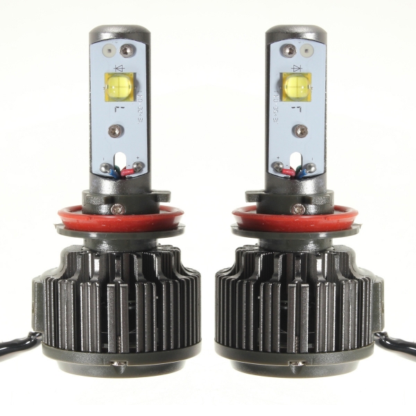 Paar 60W Turbo LED Scheinwerfer Lampe H11 H9 H8 7200LM 6000K mit Draht