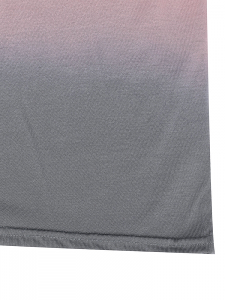 Beiläufiges Damen Frauen XS-5XL Gradient Farbe T-Shirt
