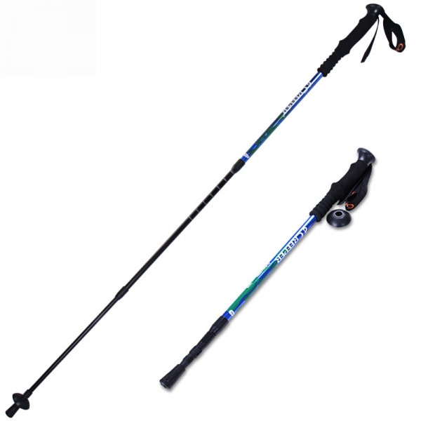 CREEPER Outdoor 3-Section Adjustable Canes Walking Stick Trekking Pole Aluminum Alloy Alpenstock 65-135CM For Camping Hiking Travel Climbing
