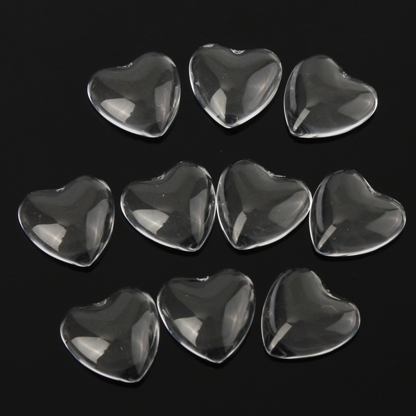 10Pcs Herzform Klarglas Cabochon Dome DIY Zubehör