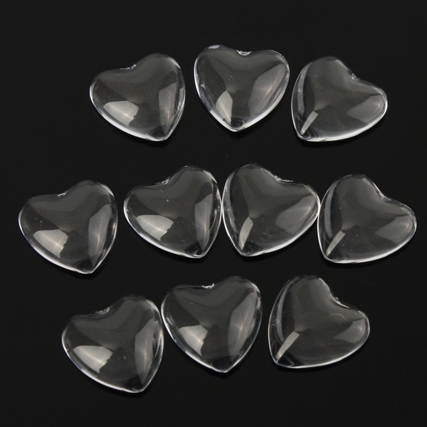 10Pcs Herzform Klarglas Cabochon Dome DIY Zubehör