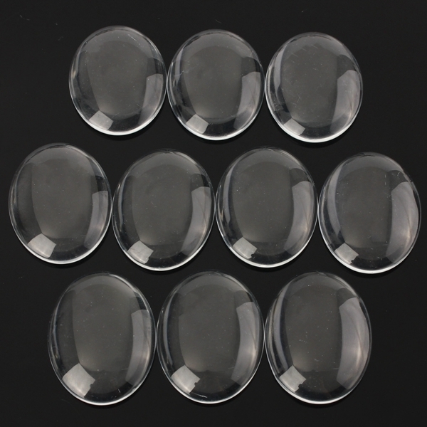 10Pcs Klar ovale Form Glascabochon Domes Charm DIY