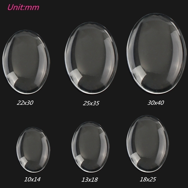 10Pcs Klar ovale Form Glascabochon Domes Charm DIY
