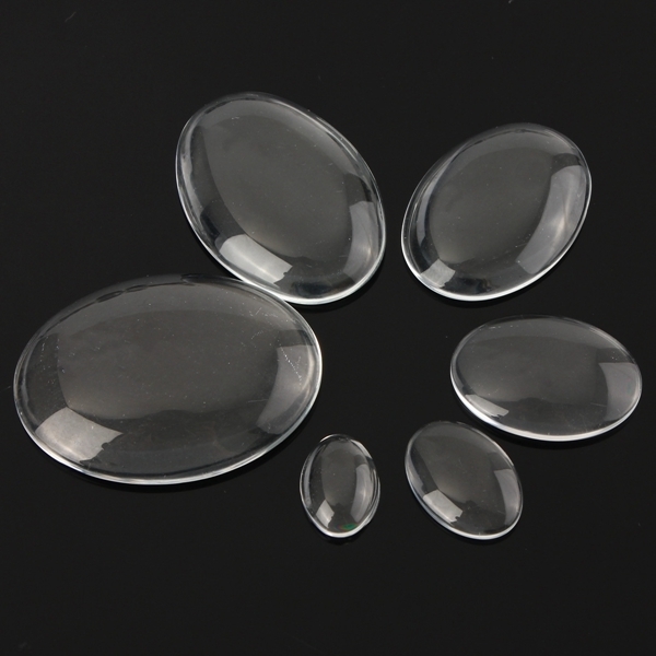 10Pcs Klar ovale Form Glascabochon Domes Charm DIY