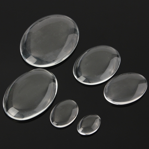 10Pcs Klar ovale Form Glascabochon Domes Charm DIY
