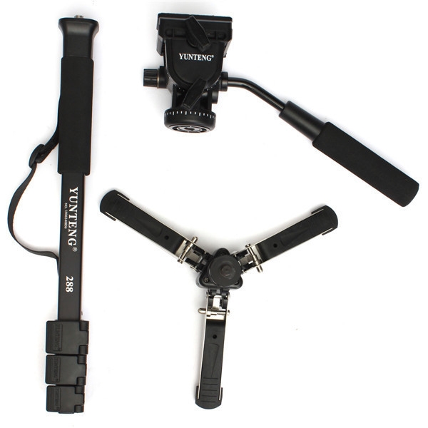 YUNTENG 288 Kamera Einbeinstativ mit Flüssigkeit Pan Kopf unipod Halter für Canon Nikon DSLR Kamera