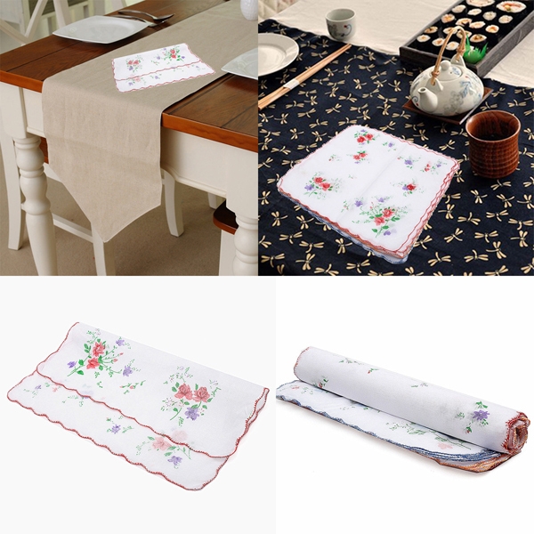 12st Dame Frauen Blumenmuster Handkerchief Baumwollfaser Square Tower