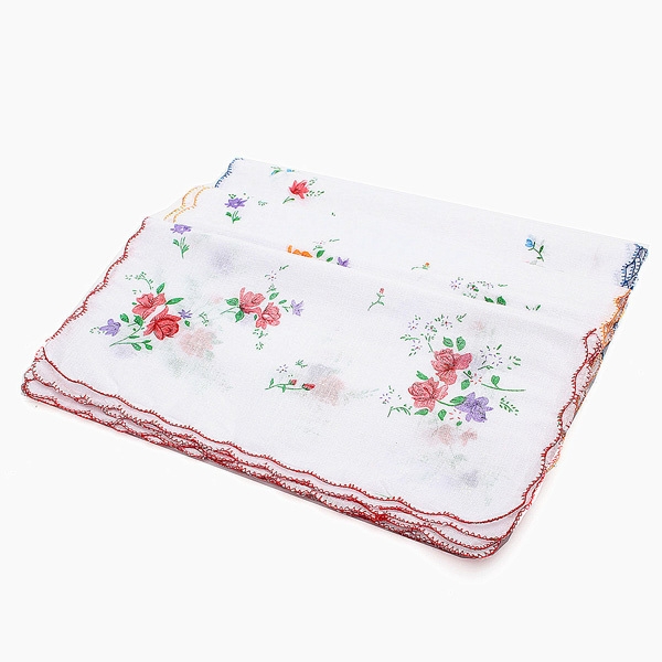 12st Dame Frauen Blumenmuster Handkerchief Baumwollfaser Square Tower