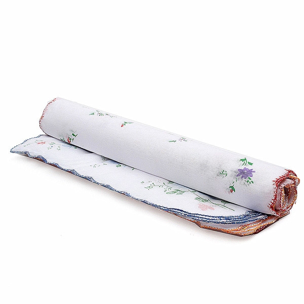 12st Dame Frauen Blumenmuster Handkerchief Baumwollfaser Square Tower