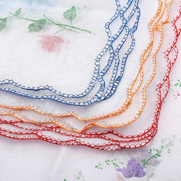 12st Dame Frauen Blumenmuster Handkerchief Baumwollfaser Square Tower