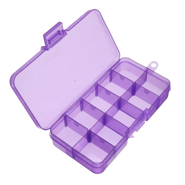 10 Slots Abnehmbare Pill Box Einstellbare Nagel Dekoration Fall Cosmetic Organizer Fach Lagerung