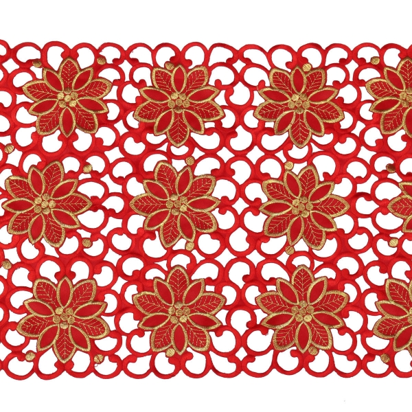 Rote Blumen Weinlese Tischläufer Tischdecke Flagge mit Quaste Startseite Hochzeit Dekor