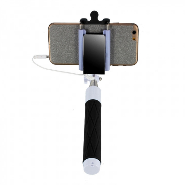 Mini Faltbarer Teleskop-Draht Selfie Stick mit Rückspiegel für Smartphone
