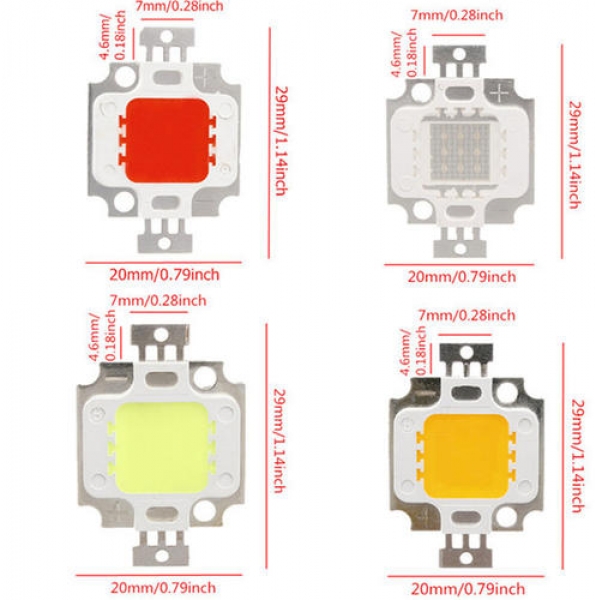 LUSTREON Multifarben 10W hohe Power LED Chip Decke unten Flut Licht Lampe Zubehör DC9-12V