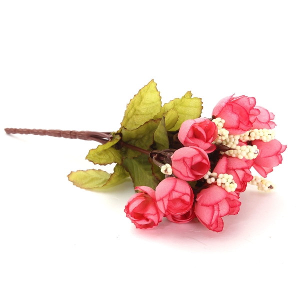 15 Köpfe künstliche Rosen Silk Blumen Bonquet Startseite Hochzeit Brautdekoration