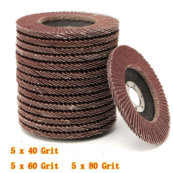 15pcs 115mm 40 60 80 Grit Schleiflamellenscheiben Schleifscheiben