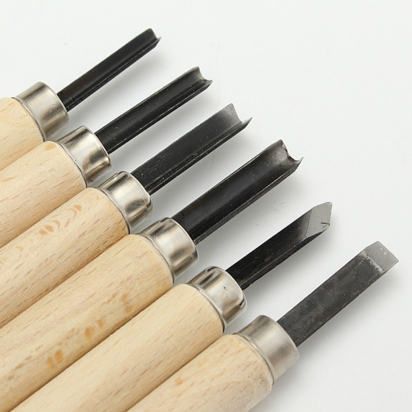 6Pcs Holzgriff Holzschnitzerei Carvers Arbeits Löffel Meißel Hand Werkzeug Satz