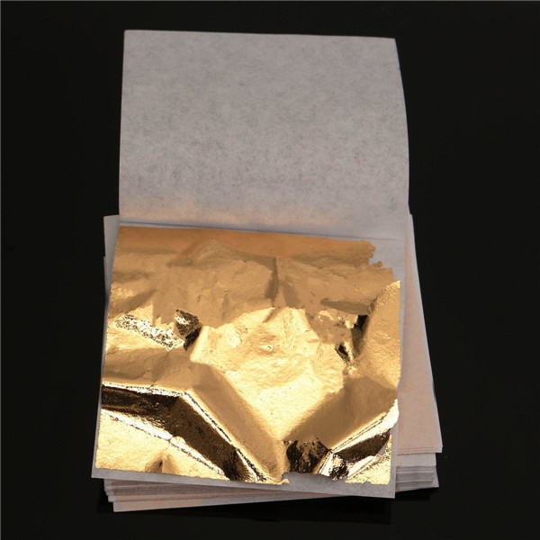 100pcs 8x8.5cm Champagne Goldfolie Blatt Vergoldungsblätter Set Crafts Dekor