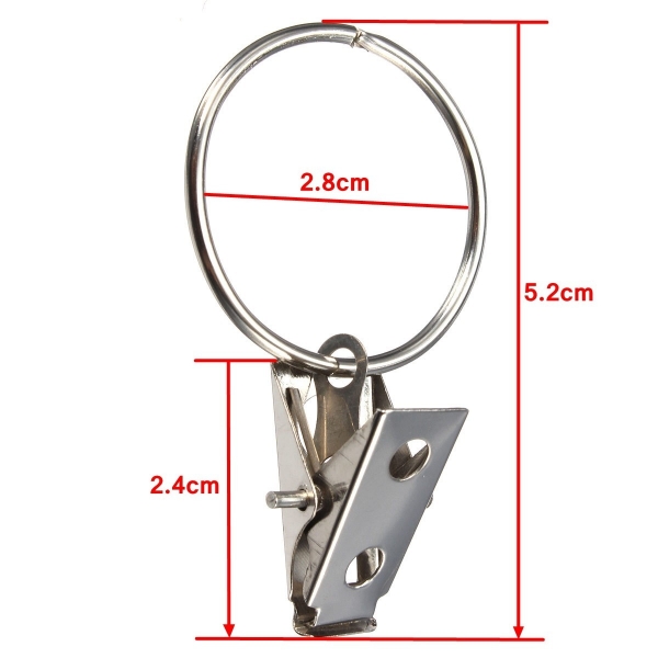 10pcs Metall Duschvorhang Rod Haken mit Clip Badezimmer Fitting