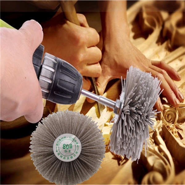 6mm Schaft 80 Grit Schleifscheibe Pinsel Holzverarbeitung Polierscheibe