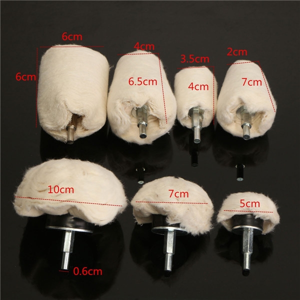 7pcs Polieren Schwabbelscheibe Polierauflage Mop Kit Schleifwerkzeug